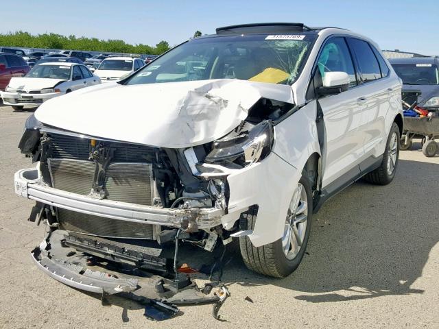 2FMTK3J88FBB73832 - 2015 FORD EDGE SEL WHITE photo 2