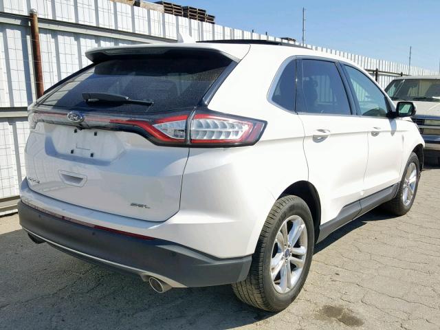 2FMTK3J88FBB73832 - 2015 FORD EDGE SEL WHITE photo 4