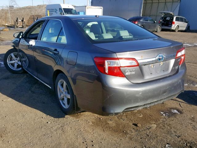 4T1BD1FKXEU128317 - 2014 TOYOTA CAMRY HYBR CHARCOAL photo 3