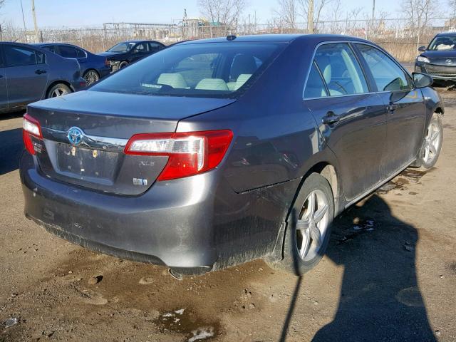 4T1BD1FKXEU128317 - 2014 TOYOTA CAMRY HYBR CHARCOAL photo 4