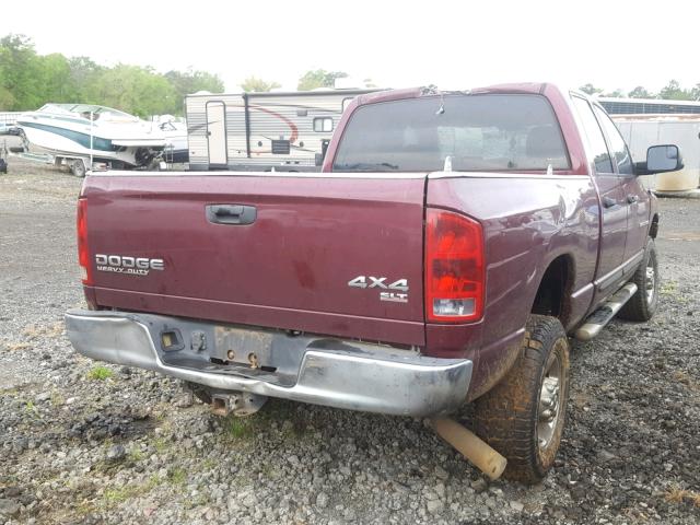 3D7KU28C83G843036 - 2003 DODGE RAM 2500 S მუქწითელი ფოტო 4