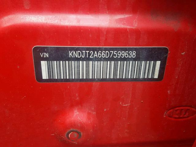 KNDJT2A66D7599638 - 2013 KIA SOUL + RED photo 10