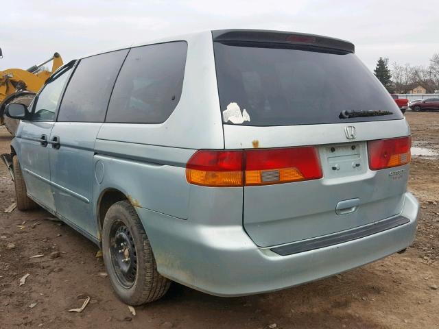 2HKRL18582H583640 - 2002 HONDA ODYSSEY LX BLUE photo 3