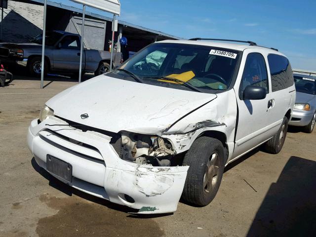 4N2ZN15T21D814904 - 2001 NISSAN QUEST GXE WHITE photo 2
