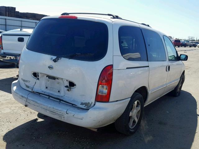 4N2ZN15T21D814904 - 2001 NISSAN QUEST GXE WHITE photo 4