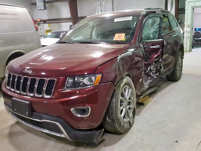 1C4RJFBG3GC357165 - 2016 JEEP GRAND CHER RED photo 2