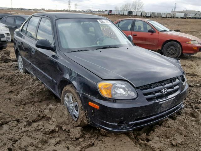 KMHCG45C13U454978 - 2003 HYUNDAI ACCENT GL BLACK photo 1