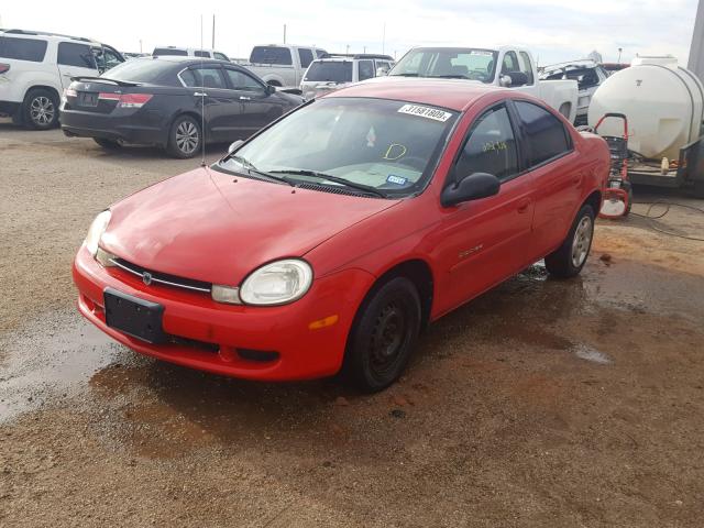 1B3ES46C61D233935 - 2001 DODGE NEON SE RED photo 2