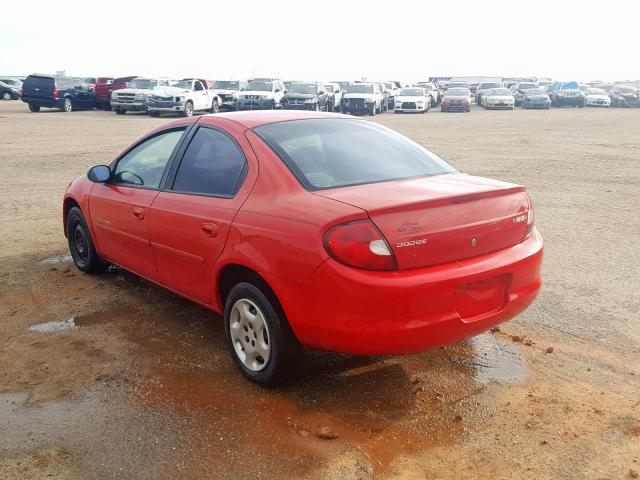 1B3ES46C61D233935 - 2001 DODGE NEON SE RED photo 3