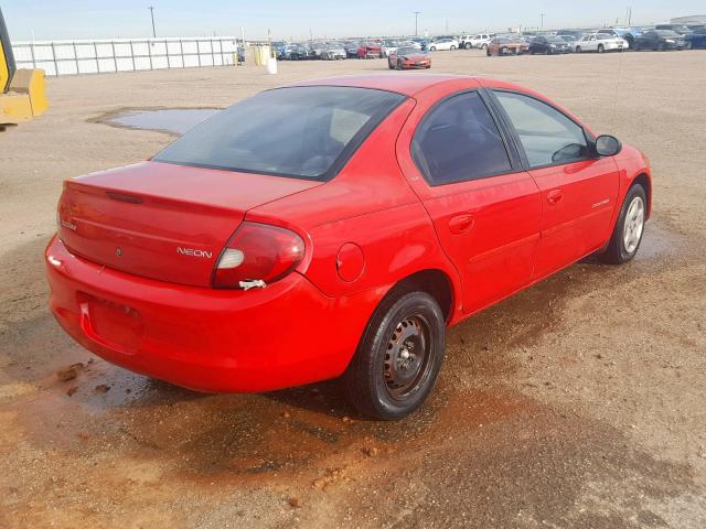 1B3ES46C61D233935 - 2001 DODGE NEON SE RED photo 4