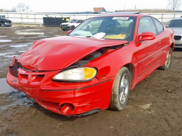 1G2NW12E9YM853671 - 2000 PONTIAC GRAND AM G RED photo 2