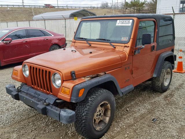 1J4FA39S62P750357 - 2002 JEEP WRANGLER / ORANGE photo 2