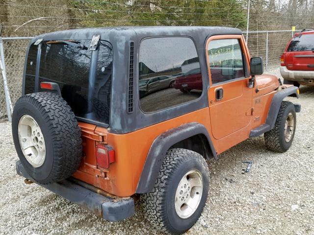 1J4FA39S62P750357 - 2002 JEEP WRANGLER / ORANGE photo 4