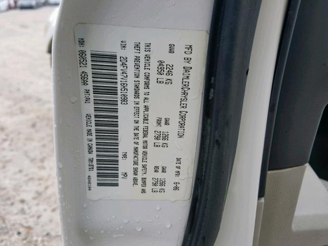 2D4FV47V16H510983 - 2006 DODGE MAGNUM SXT WHITE photo 10