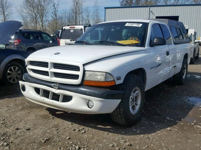 1B7GL22X3YS580615 - 2000 DODGE DAKOTA WHITE photo 2