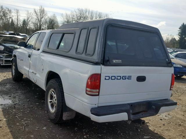 1B7GL22X3YS580615 - 2000 DODGE DAKOTA WHITE photo 3