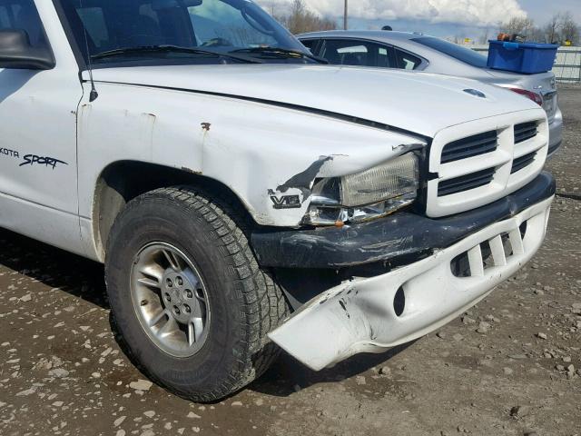 1B7GL22X3YS580615 - 2000 DODGE DAKOTA WHITE photo 9