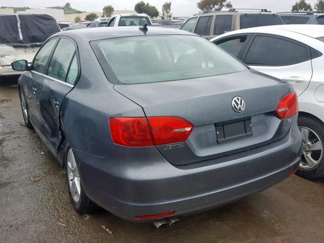 3VWLL7AJ5DM405629 - 2013 VOLKSWAGEN JETTA TDI GRAY photo 3