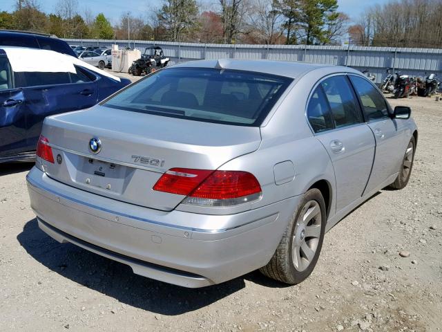 WBAHL83536DT02512 - 2006 BMW 750 I SILVER photo 4