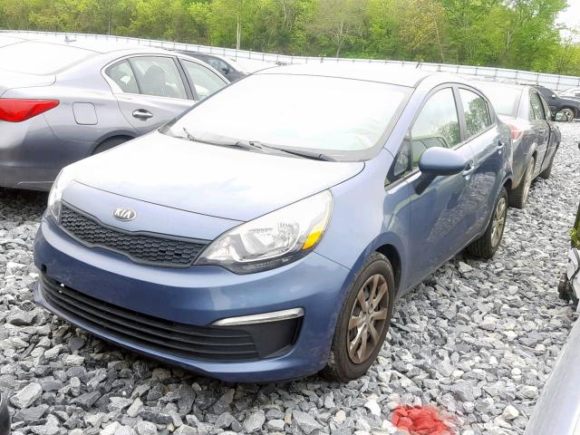 KNADM4A37G6604977 - 2016 KIA RIO LX BLUE photo 2