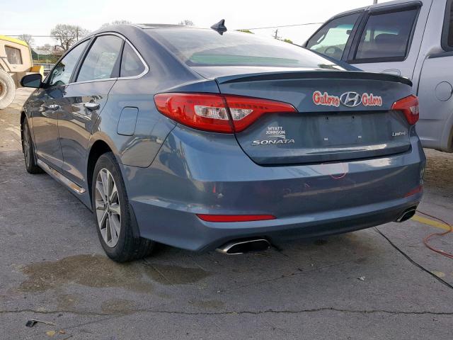 5NPE34AF1HH454747 - 2017 HYUNDAI SONATA SPO BLUE photo 3