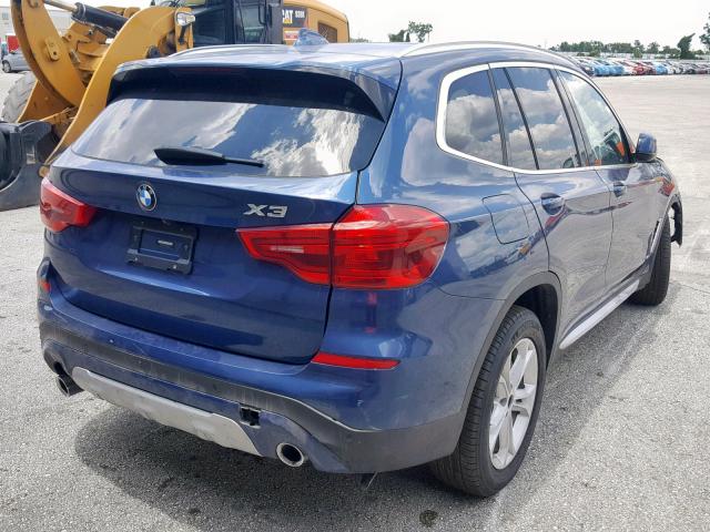 5UXTR9C55JLD62342 - 2018 BMW X3 XDRIVE3 BLUE photo 4