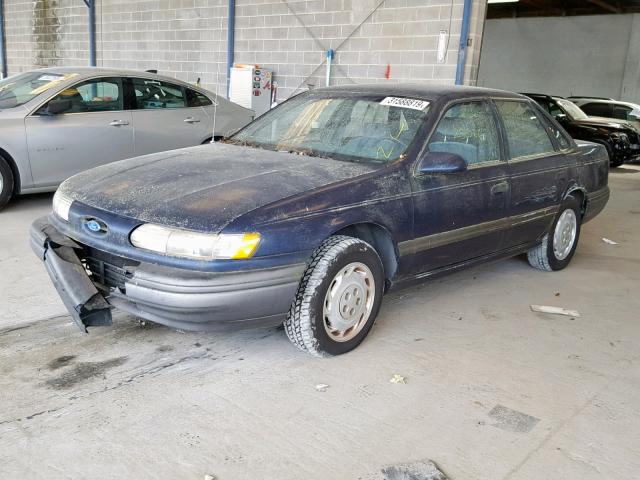 1FACP52U9NA222212 - 1992 FORD TAURUS GL BLUE photo 2