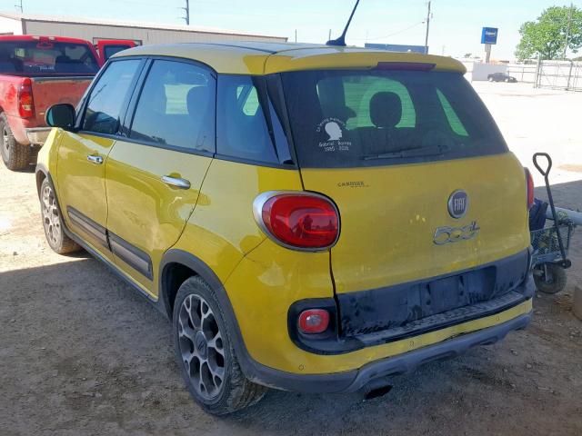 ZFBCFADH3EZ009928 - 2014 FIAT 500L TREKK YELLOW photo 3