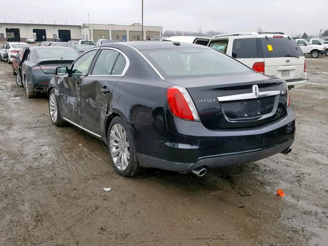 1LNHL9DR2AG614625 - 2010 LINCOLN MKS BLACK photo 3