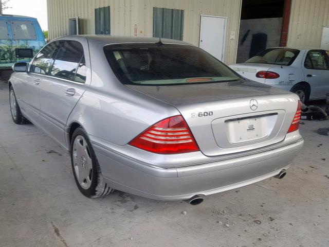 WDBNG76J85A437593 - 2005 MERCEDES-BENZ S 600 SILVER photo 3