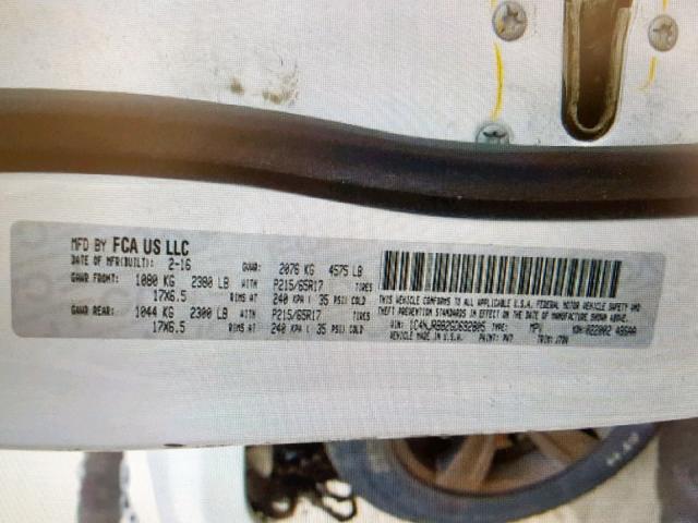 1C4NJRBB2GD692805 - 2016 JEEP PATRIOT SP WHITE photo 10