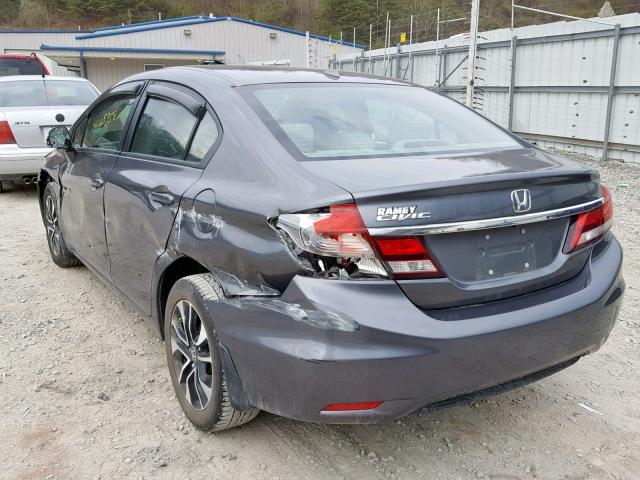 19XFB2F9XDE006973 - 2013 HONDA CIVIC EXL GRAY photo 3