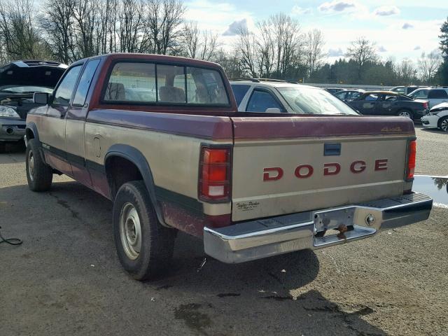 1B7GG23X2PS165528 - 1993 DODGE DAKOTA TWO TONE photo 3