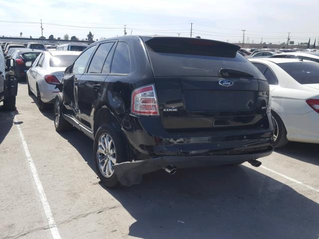 2FMDK38C98BA63292 - 2008 FORD EDGE SEL BLACK photo 3