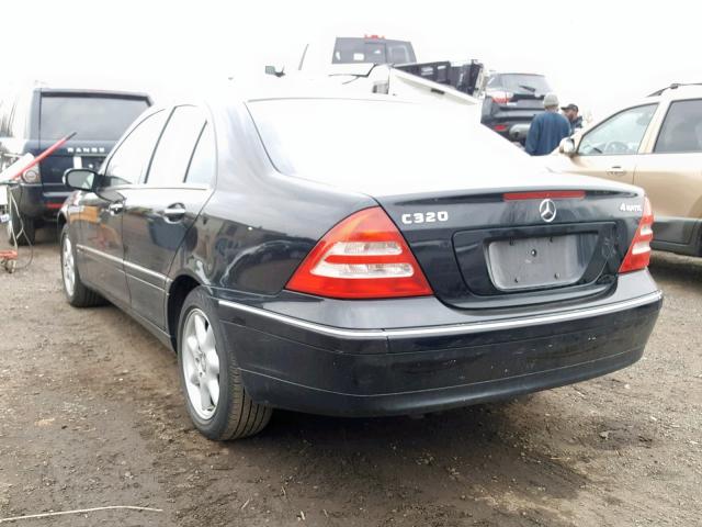 WDBRF84J53F427293 - 2003 MERCEDES-BENZ C 320 4MAT BLACK photo 3