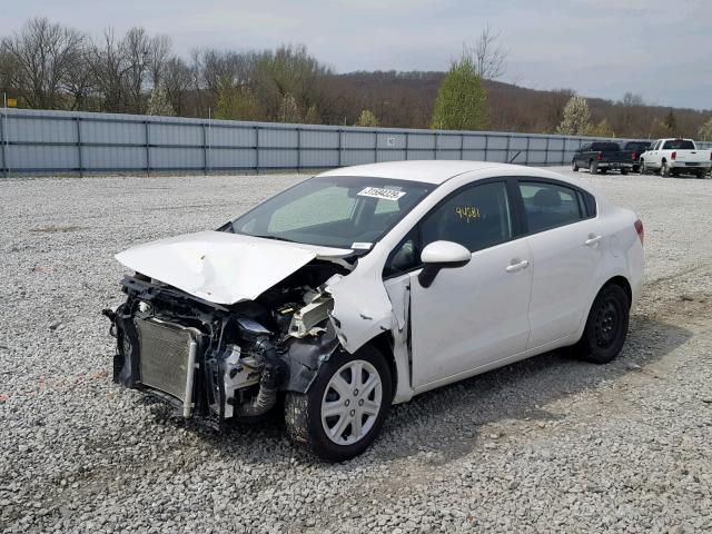 KNADM4A30E6368363 - 2014 KIA RIO LX WHITE photo 2