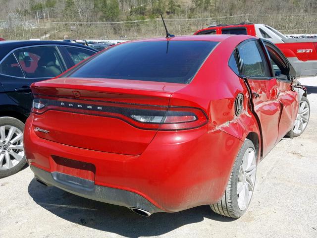 1C3CDFBB9GD530560 - 2016 DODGE DART SXT RED photo 4