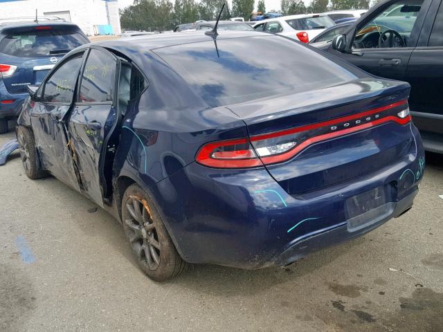 1C3CDFBB7FD267483 - 2015 DODGE DART SXT BLUE photo 3