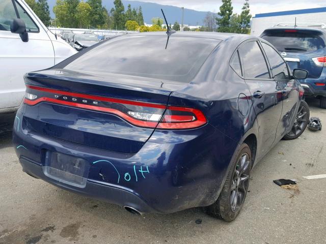 1C3CDFBB7FD267483 - 2015 DODGE DART SXT BLUE photo 4