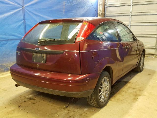 1FAFP31N47W207943 - 2007 FORD FOCUS ZX3 MAROON photo 4