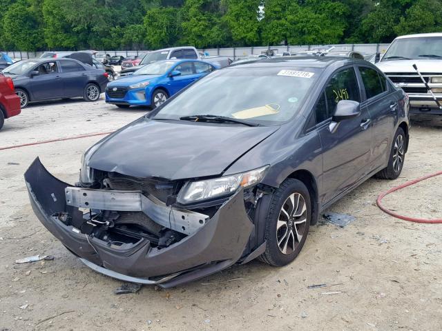 2HGFB2F9XDH502068 - 2013 HONDA CIVIC EXL GRAY photo 2