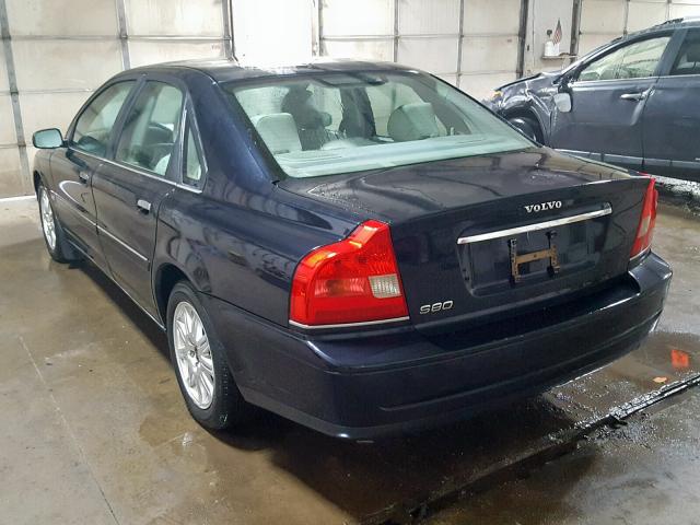 YV1TS592X51407330 - 2005 VOLVO S80 2.5T BLACK photo 3