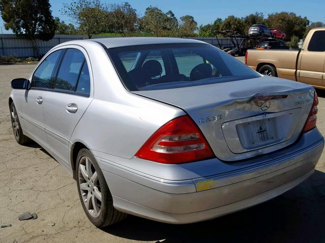 WDBRF40J14A550280 - 2004 MERCEDES-BENZ C 230K SPO SILVER photo 3