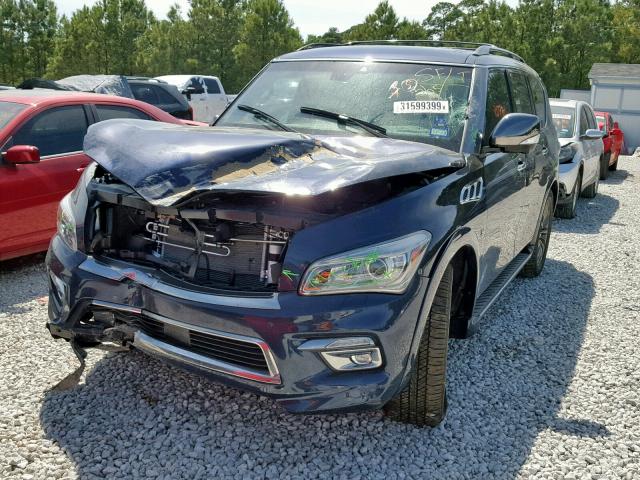 JN8AZ2NE2H9155817 - 2017 INFINITI QX80 BASE BLUE photo 2