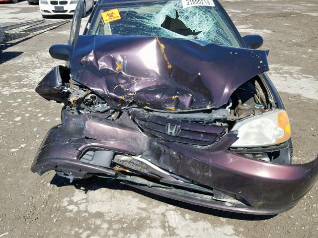 2HGES163X1H930073 - 2001 HONDA CIVIC DX PURPLE photo 9