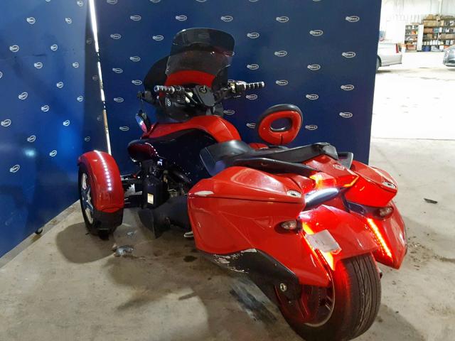 2BXJAXA139V000442 - 2009 CAN-AM SPYDER ROA RED photo 3