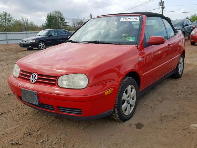 3VWDC21V61M809240 - 2001 VOLKSWAGEN CABRIO GLX RED photo 2