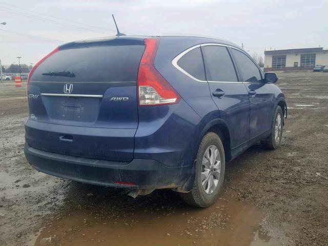 2HKRM4H7XEH600491 - 2014 HONDA CR-V EXL BLUE photo 4