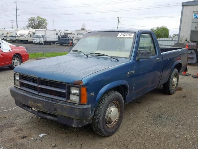 1B7GL26X4KS156703 - 1989 DODGE DAKOTA BLUE photo 2