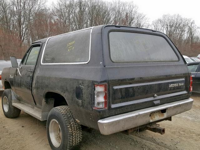 1B4HW12TXDS470994 - 1983 DODGE RAMCHARGER BLACK photo 3